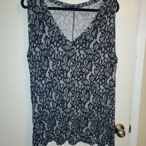 Lane Bryant V-neck lace print swing tank